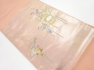 生花模様刺繍名古屋帯